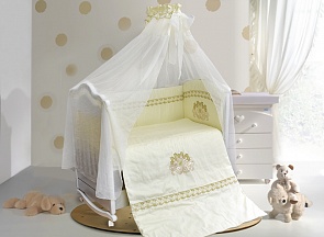 Комплект постельных принадлежностей – Инфанта, 7 предметов, цвет - бежевый (Bombus, 1453)